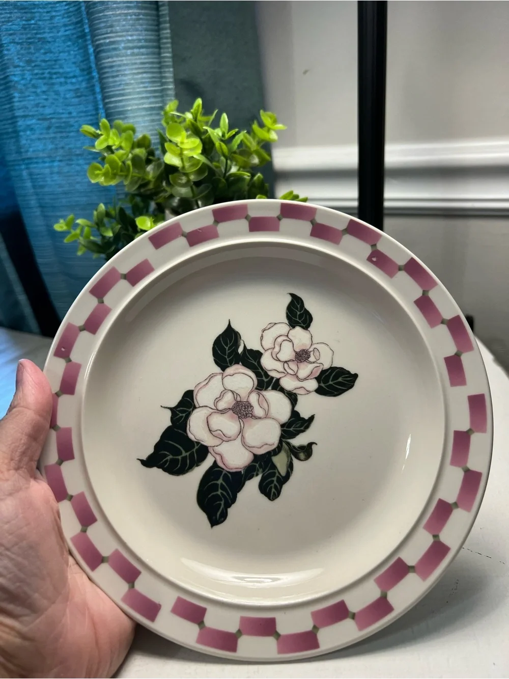 Vintage 1998 Dollar General Magnolia Floral Bowls & Salad Plates Set of 4